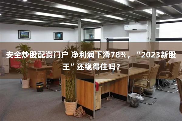 安全炒股配资门户 净利润下滑78%，“2023新股王”还稳得住吗？